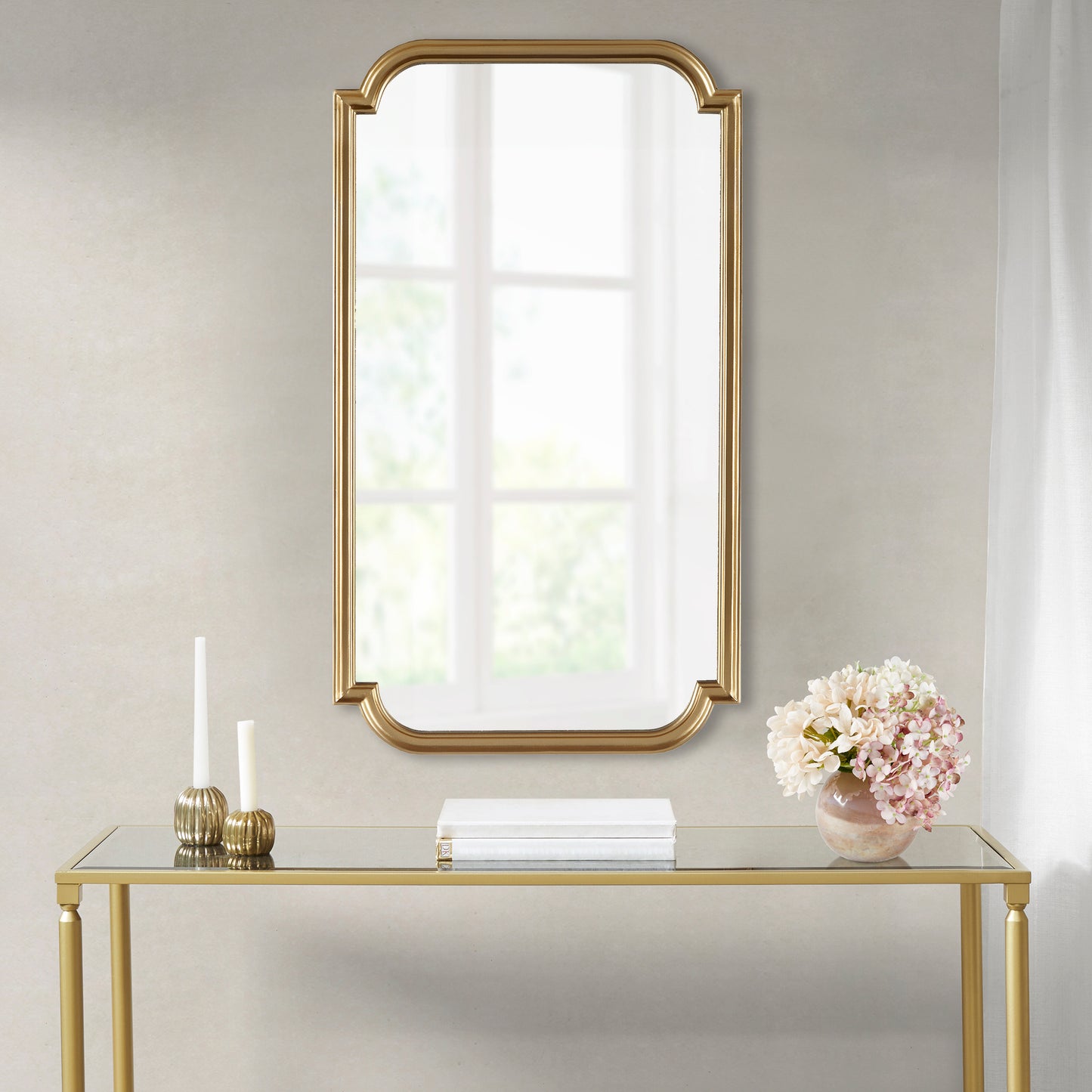 Madison Park Gold Scalloped Wood Wall Mirror