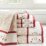 Serene Embroidered Cotton Jacquard 6-Piece Towel Set