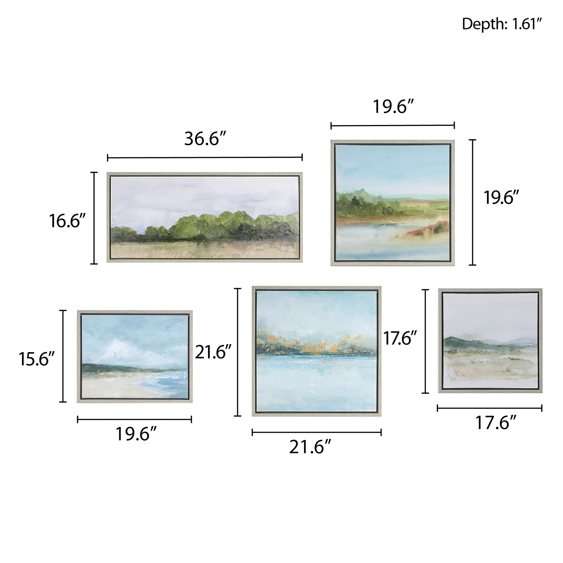 Madison Park Abstract Landscape 5-piece Gallery Canvas Wall Art Set