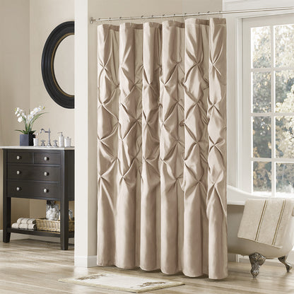 Madison Park Tufted Semi-Sheer Shower Curtain