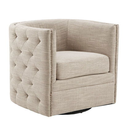 Madison Park Tufted Barrel Swivel Chair