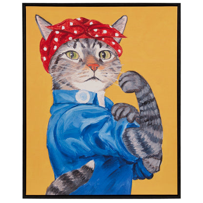 Madison Park Rosie the Feline Framed Canvas Wall Art