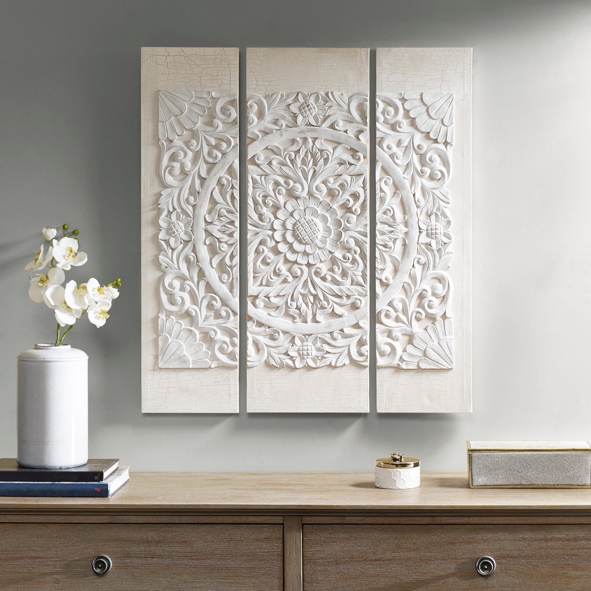 Madison Park Triptych 3-piece Dimensional Resin Canvas Wall Art Set