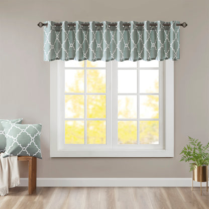 Madison Park Fretwork Print Grommet Top Window Valance