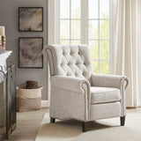 Aidan Upholstered Manual Push Back Recliner Chair with Nailheads
