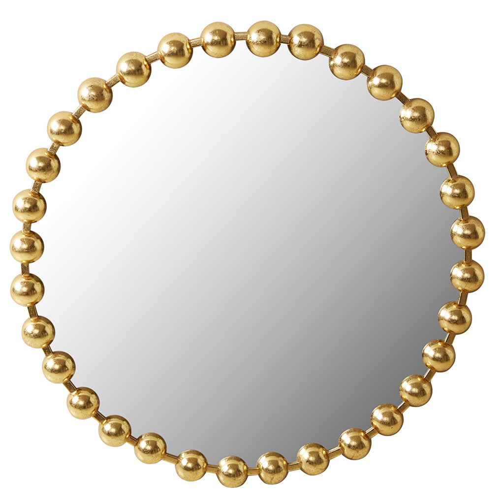 Madison Park Signature 27" Medium Decorative Round Wall Mirror with Beaded Metal Frame