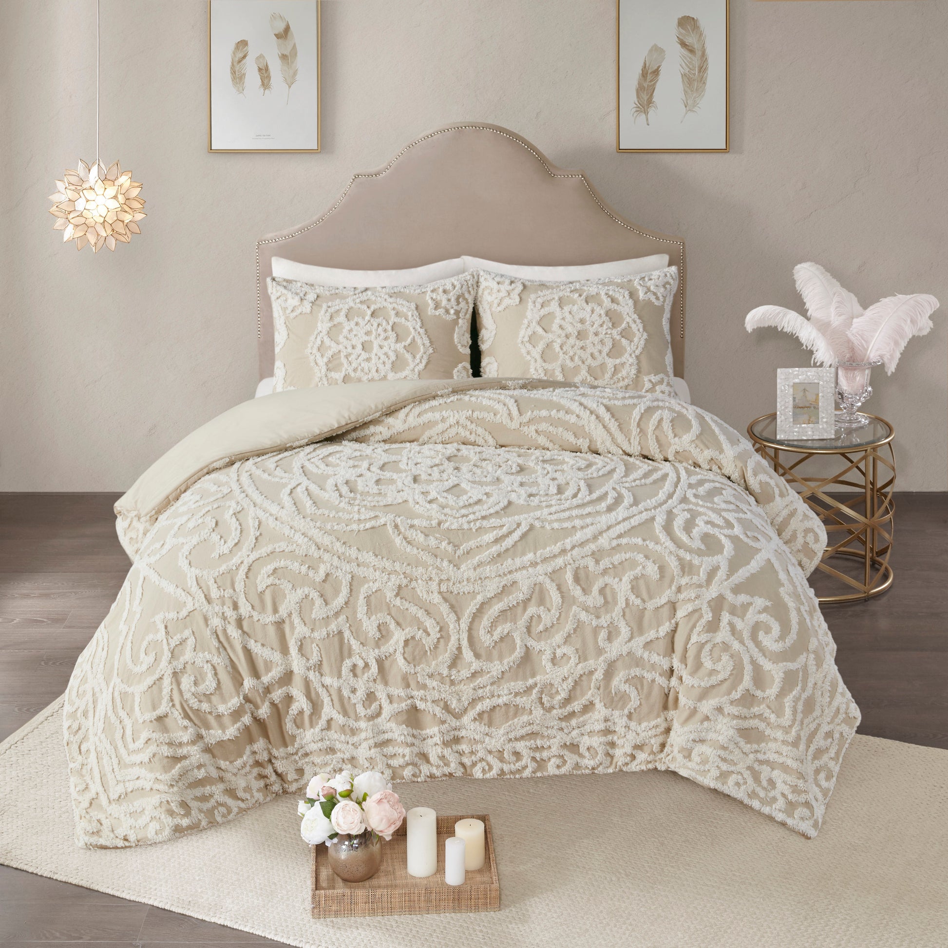 Madison Park 3 piece Tufted Cotton duvet cover set