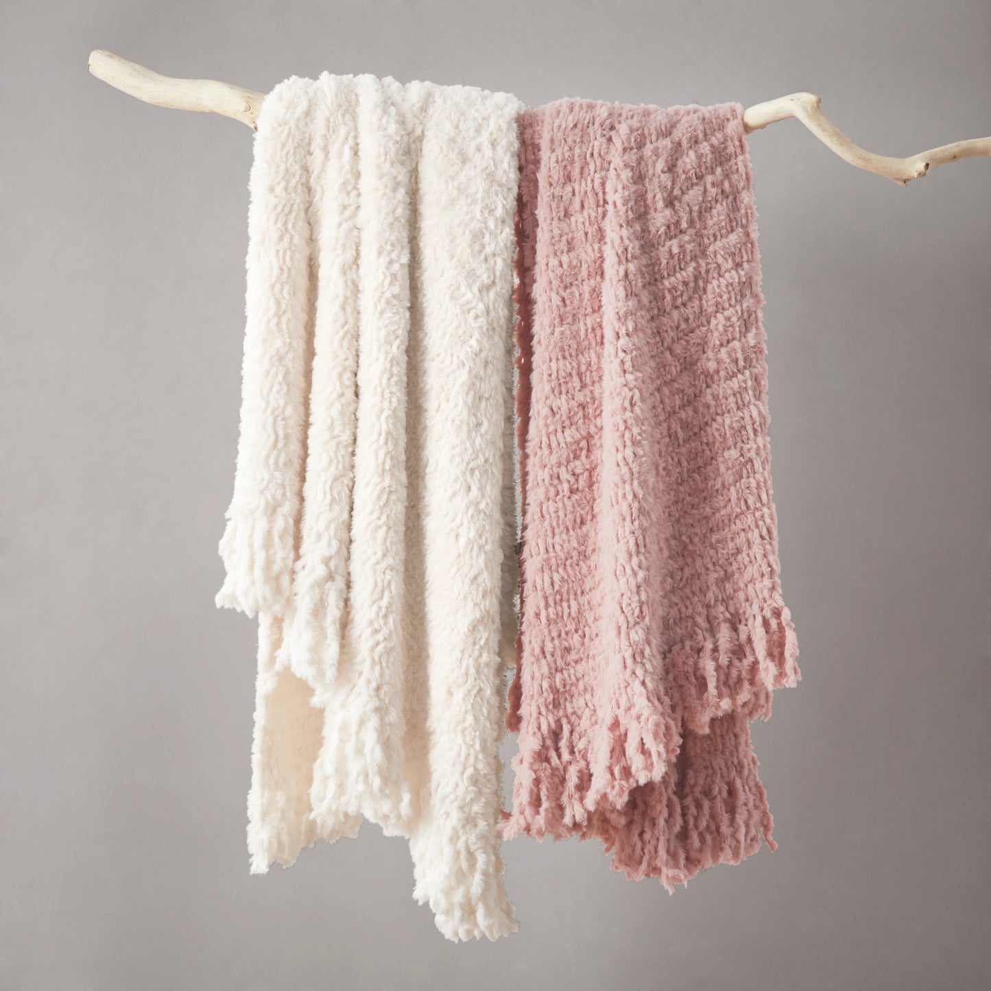 Madison Park Faux Fur Throw with Fringe