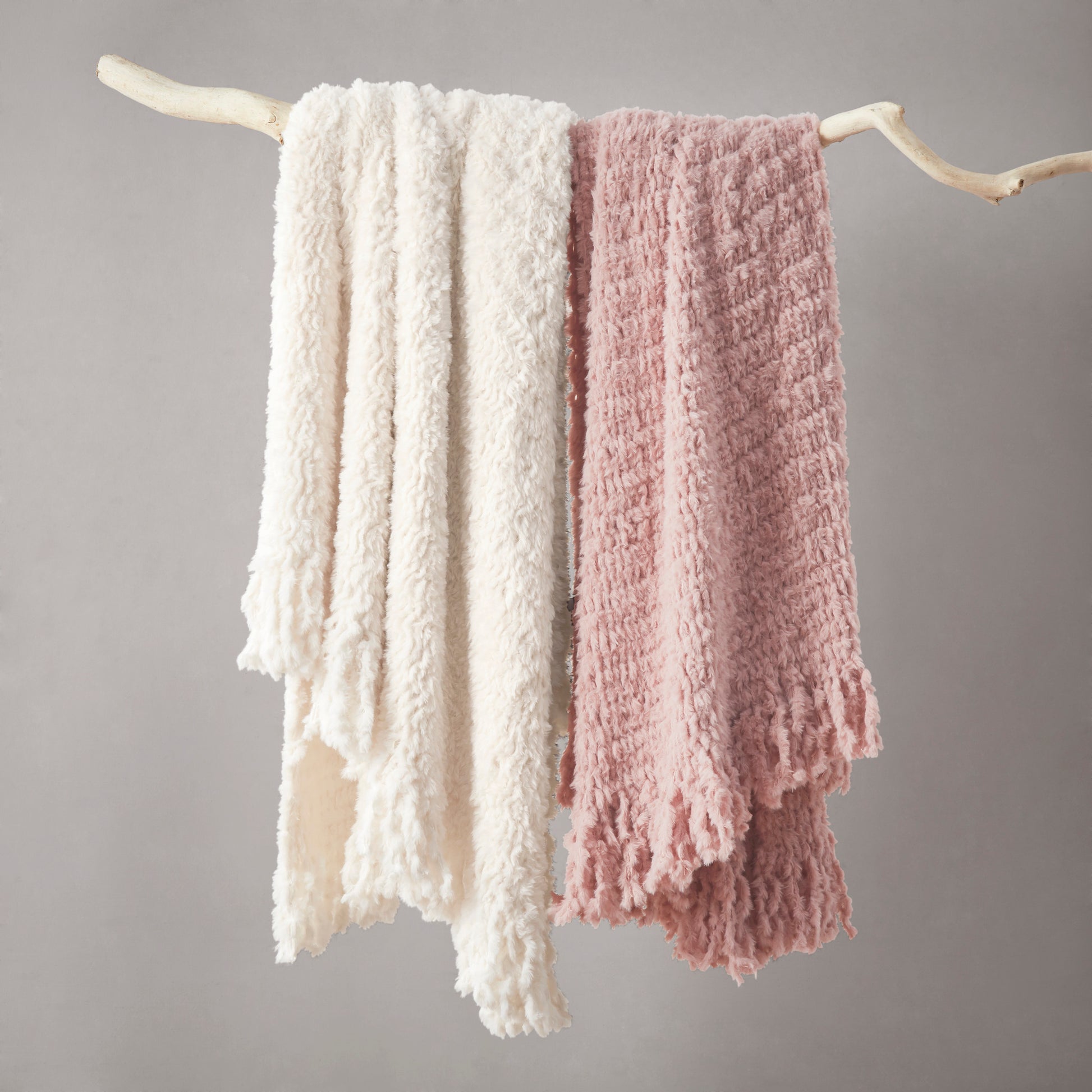 Madison Park Faux Fur Throw with Fringe