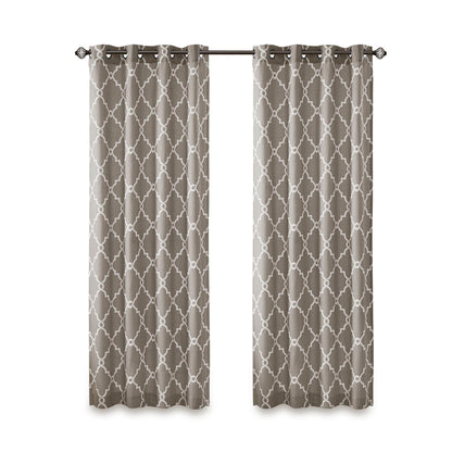 Madison Park Fretwork Print Grommet Top Window Curtain Panel