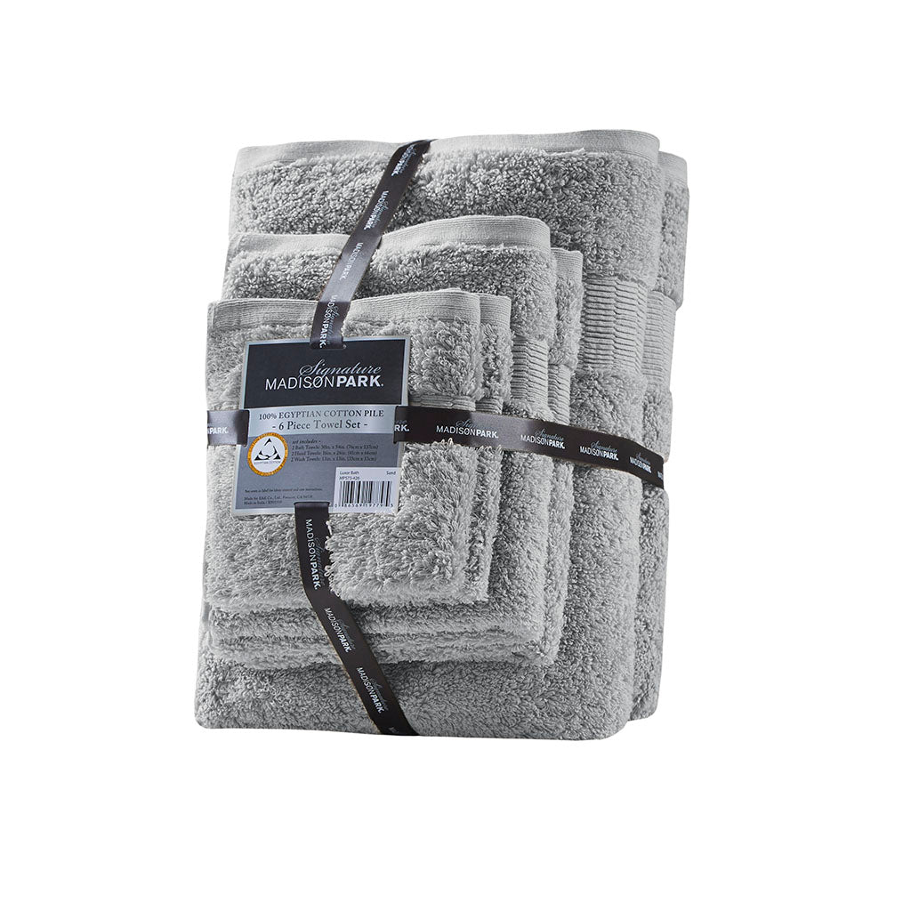 Madison Park Signature 100% Egyptian Cotton 6 Piece Towel Set