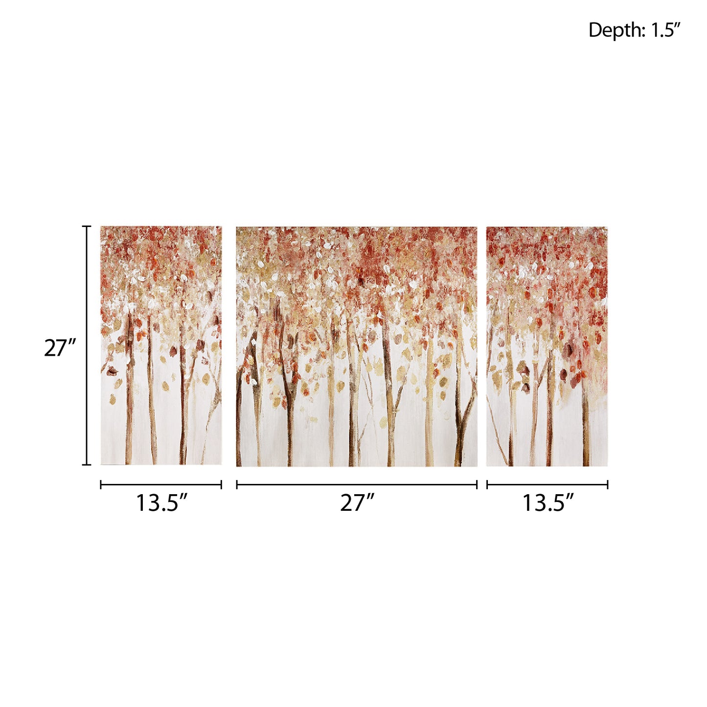 Madison Park Triptych 3-piece Textured Canvas Wall Art Set