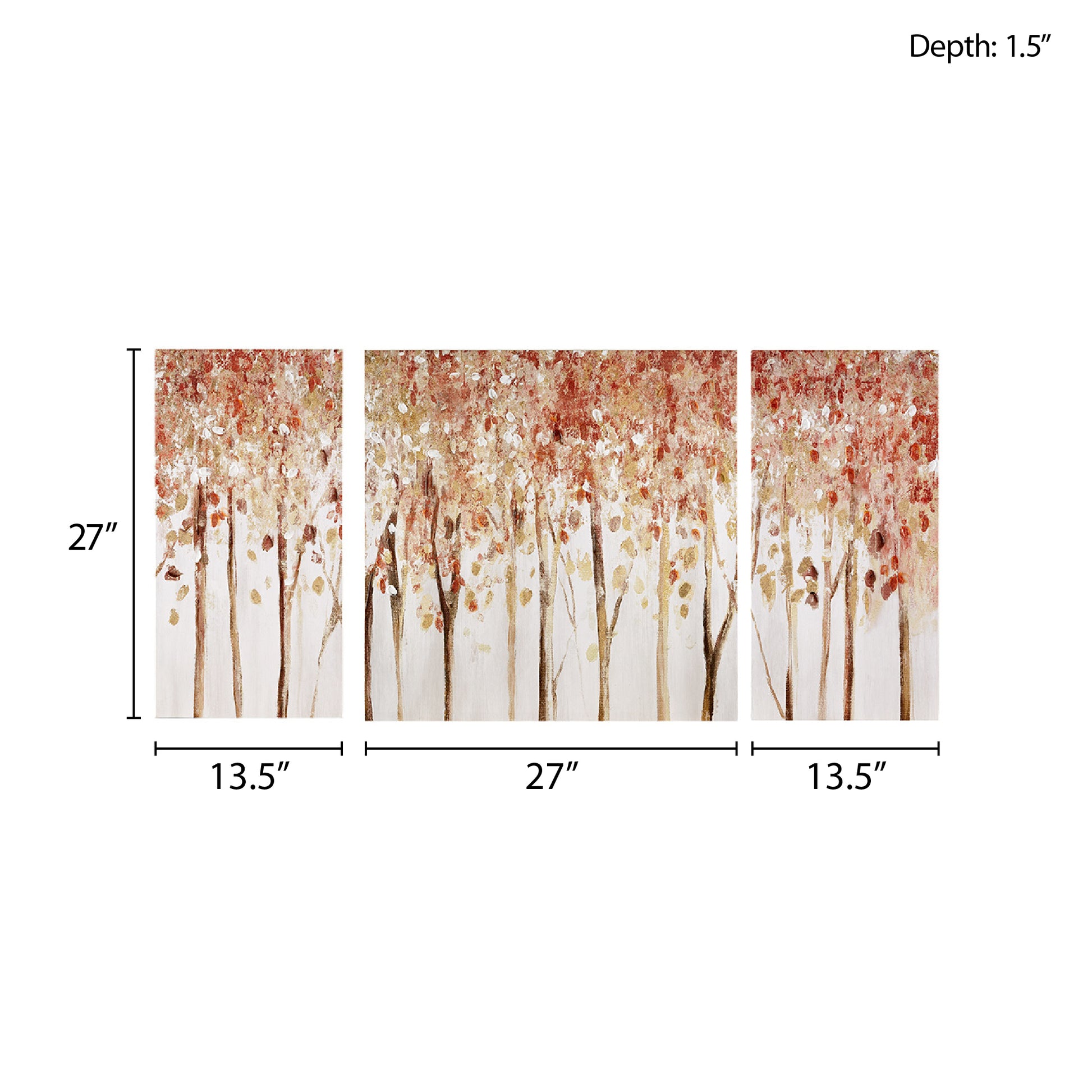 Madison Park Triptych 3-piece Textured Canvas Wall Art Set