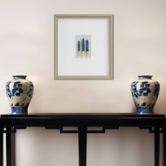 Madison Park Blue Natural Agate Double Mat Shadow Box Wall Decor