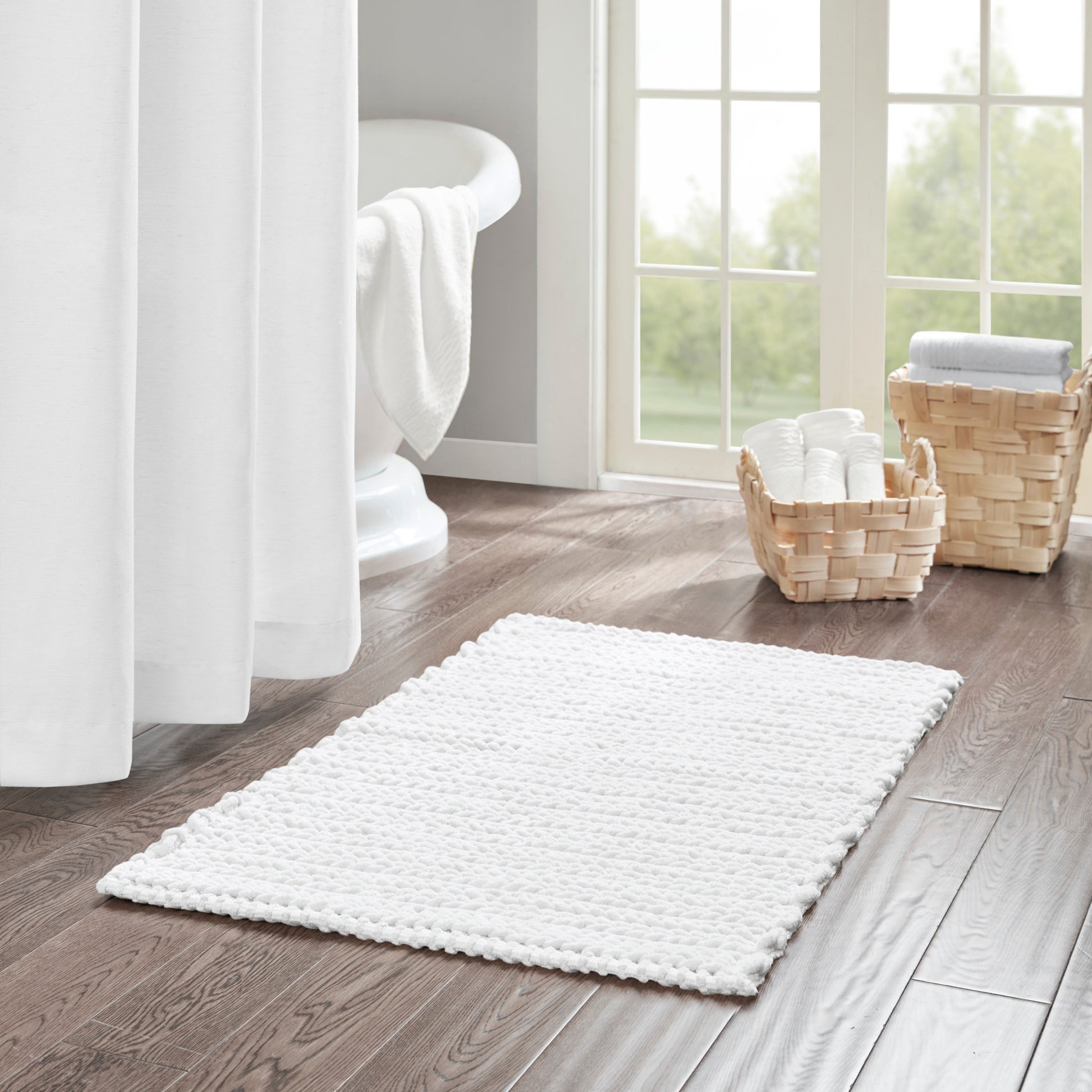 Madison Park 100% Cotton Chenille Chain Stitch Rug