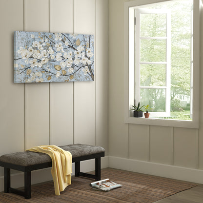 Madison Park Gold Foil and Hand Embellished Floral Canvas Wall Art