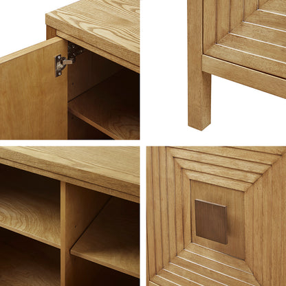 Paige Geometric 2-Door Storage Cabinet with Adjustable Shelves