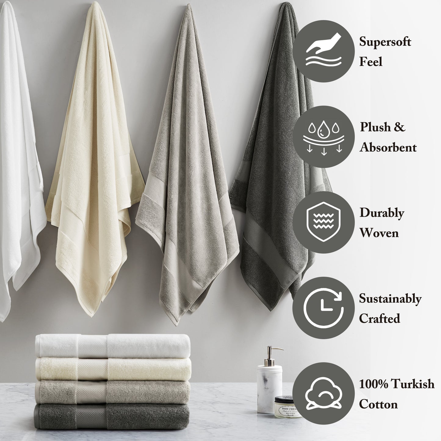 Madison Park Signature 100% Cotton Bath Sheet 2 Piece Set