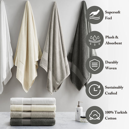 Madison Park Signature 100% Cotton Bath Sheet 2 Piece Set
