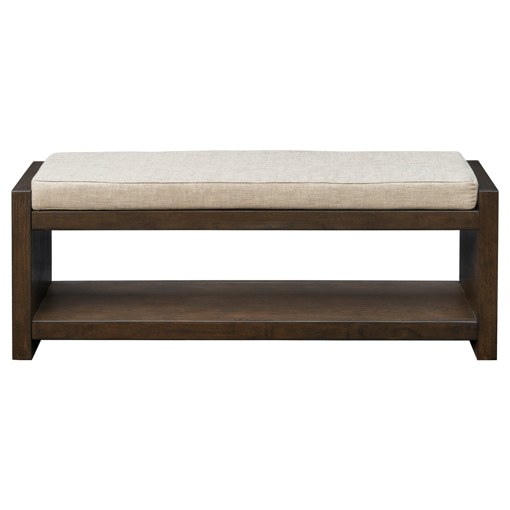 Madison Park Accent Bench with Lower Shelf