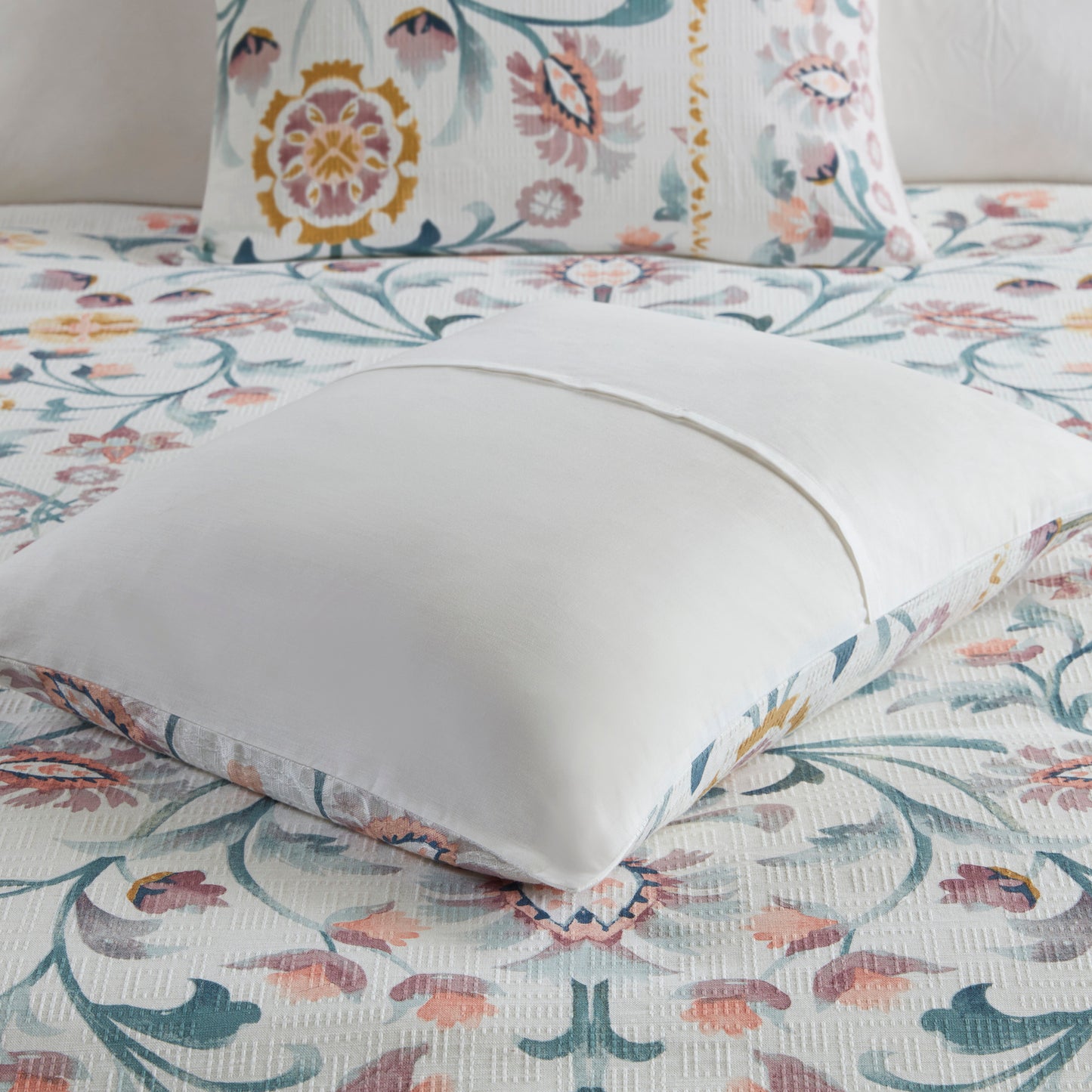 Madison Park 4 Piece Floral Comforter Set with Throw Pillow