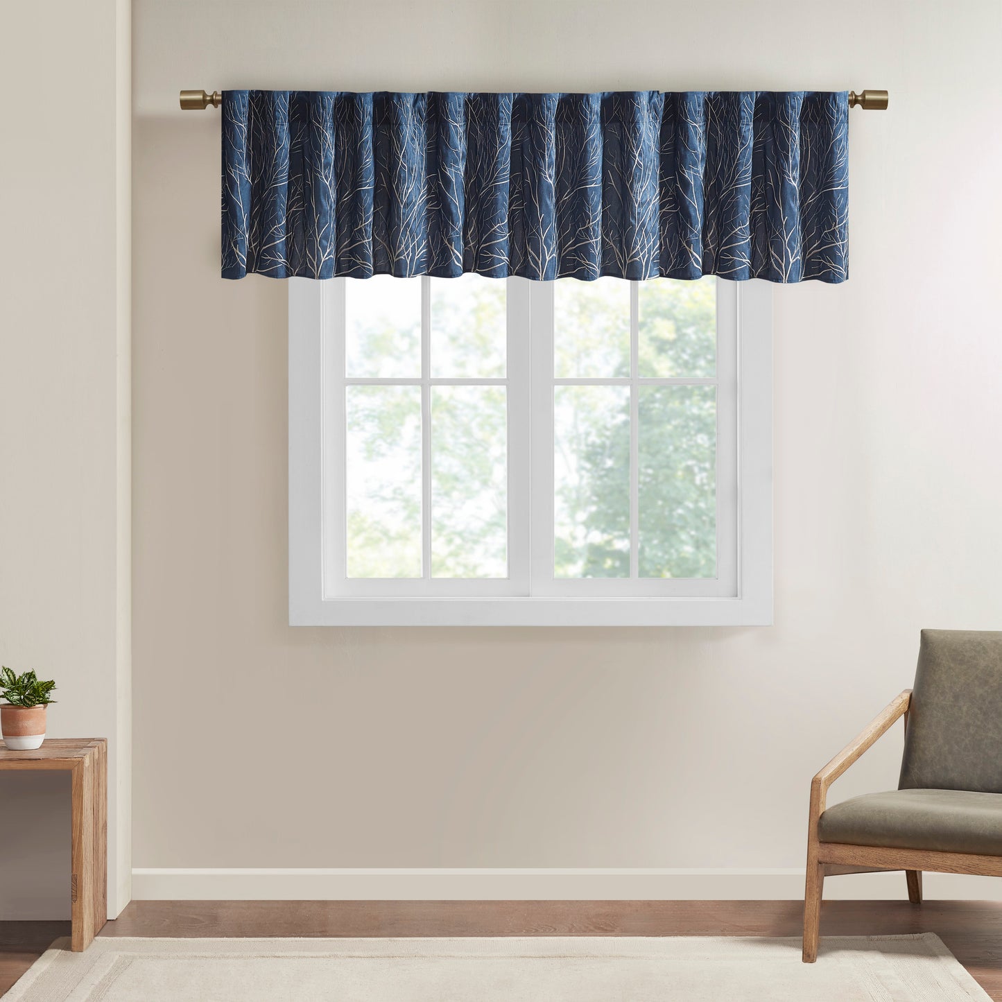 Madison Park Faux Silk Embroidered Window Valance