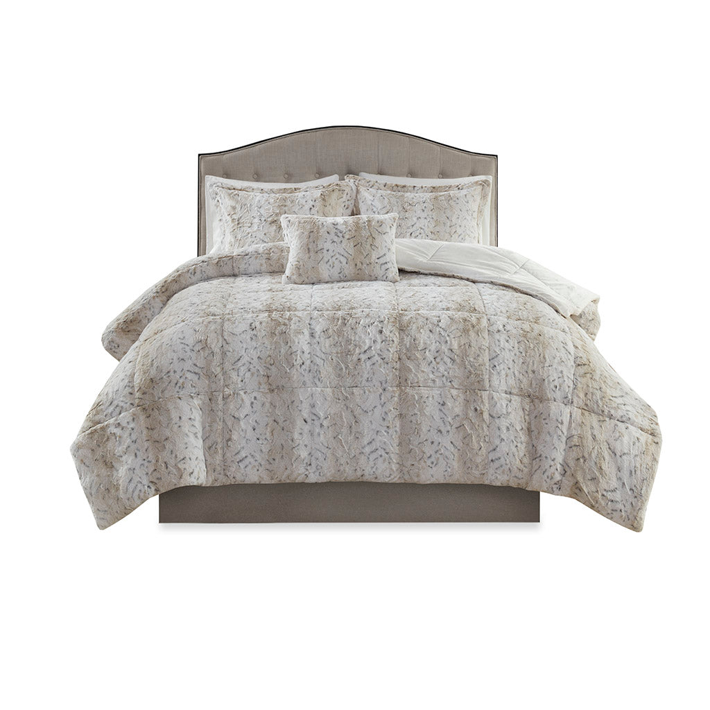 Madison Park 4PC Faux Fur Comforter Set