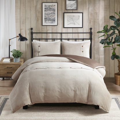 Madison Park 3 Piece Corduroy Duvet Cover Set