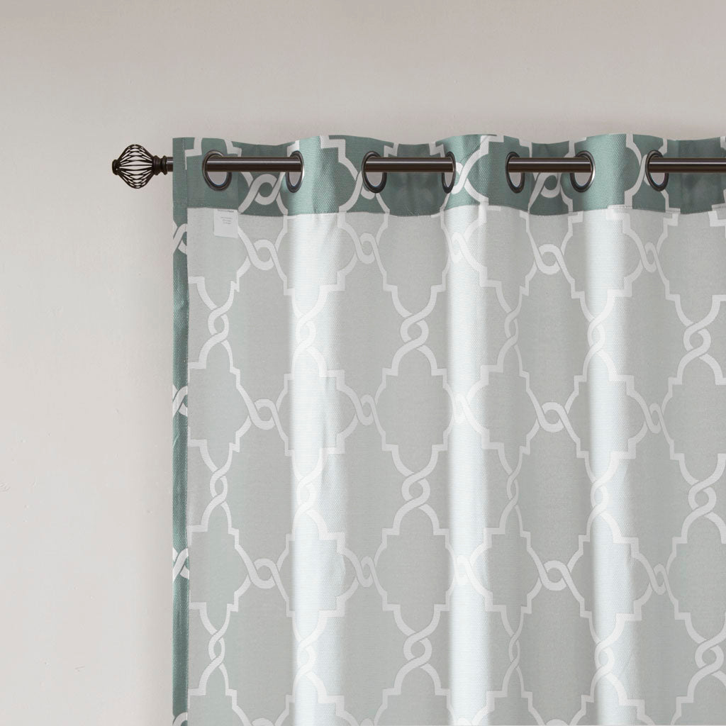 Madison Park Fretwork Print Grommet Top Window Curtain Panel