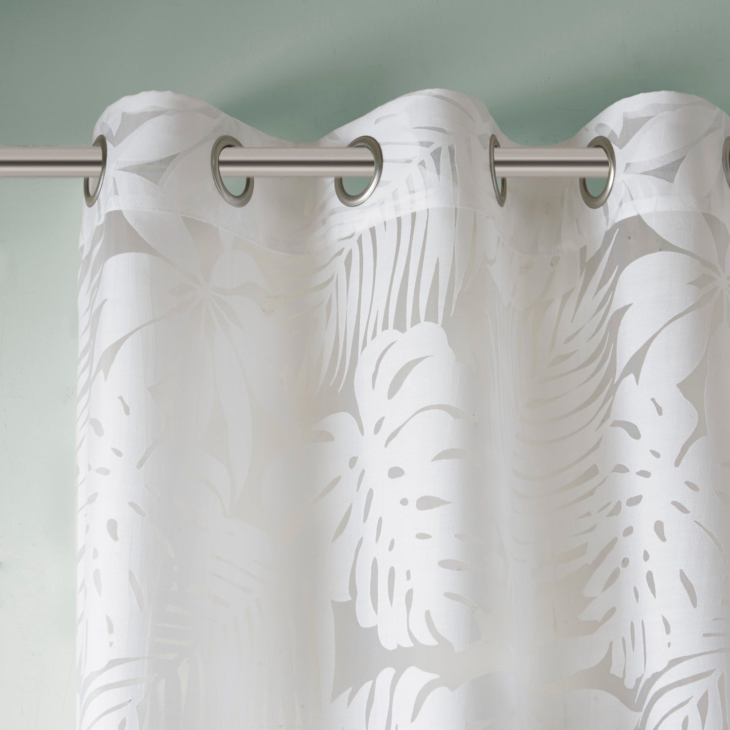 Madison Park Palm Leaf Burnout Window Sheer
