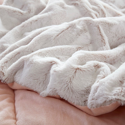 Madison Park Back Print Long Fur Comforter Mini Set