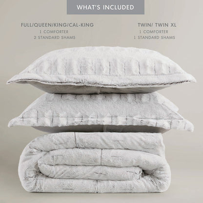 Madison Park Back Print Long Fur Comforter Mini Set