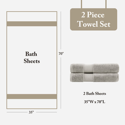 Madison Park Signature 100% Cotton Bath Sheet 2 Piece Set