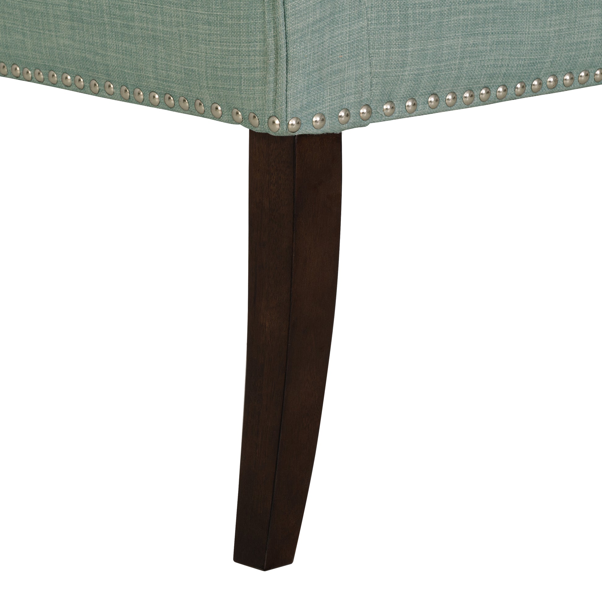 Madison Park 49.5" Upholstered Bench with Back & Wood Legs