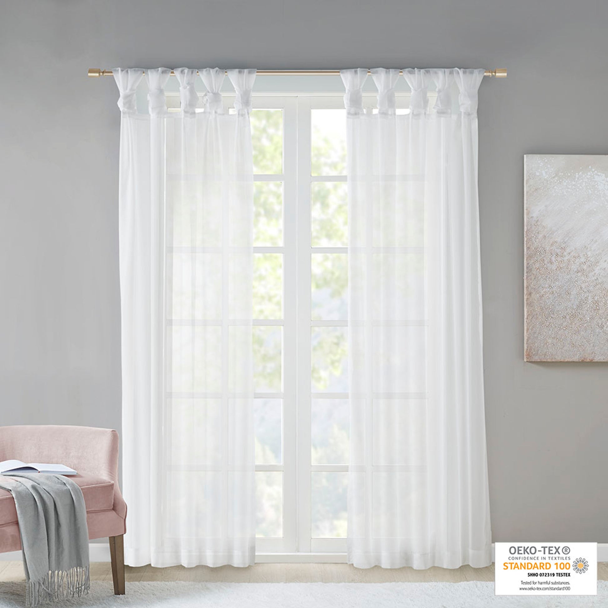 Madison Park Twist Tab Voile Sheer Window Pair