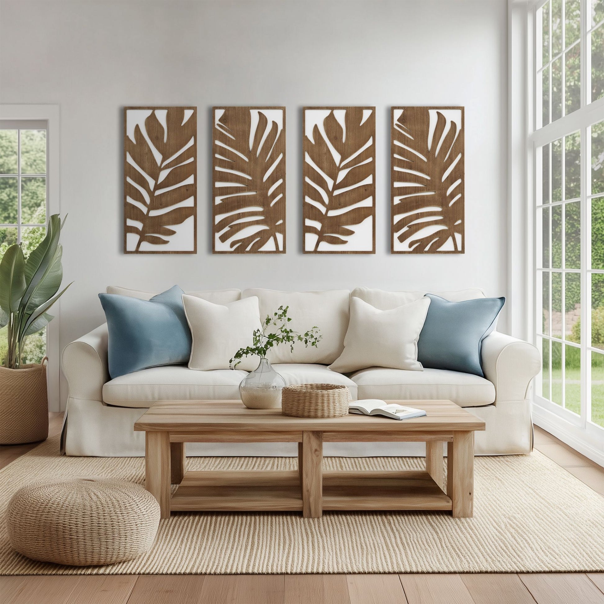 Madison Park Birch Botanical Two-tone 2-piece Wood Panel Wall Decor Set