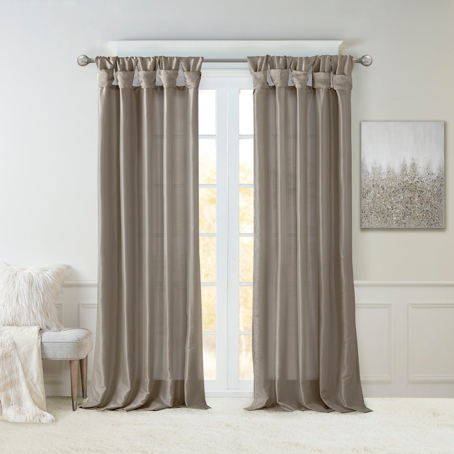 Madison Park Twist Tab Lined Window Curtain Panel