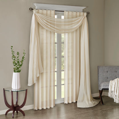 Madison Park Solid Crushed Curtain Panel Pair