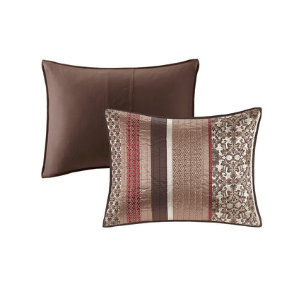 Madison Park 5 Piece Jacquard Quilt Set with Throw Pillows