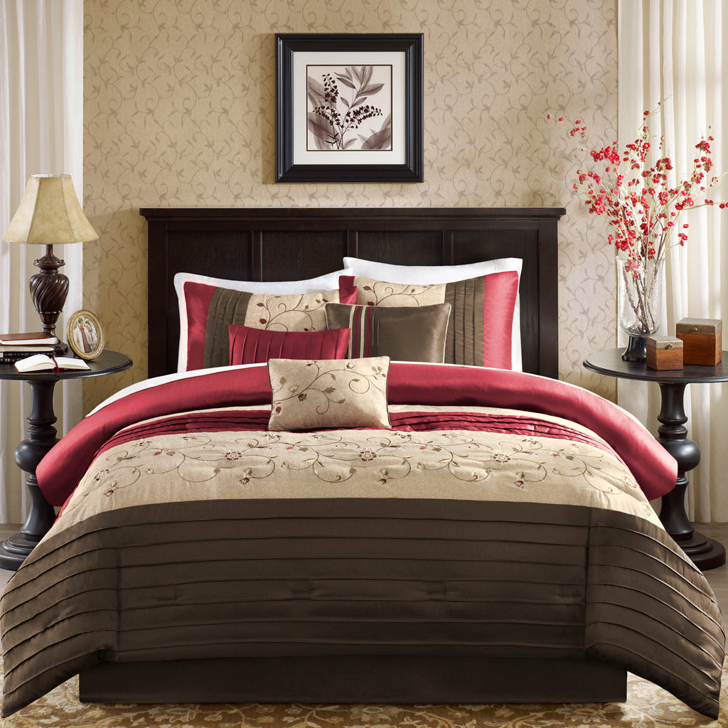 Madison Park Embroidered 7 Piece Comforter Set