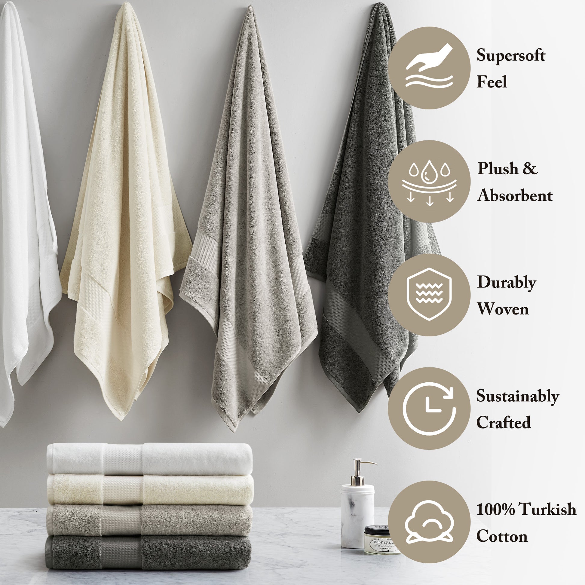 Madison Park Signature 100% Cotton Bath Sheet 2 Piece Set