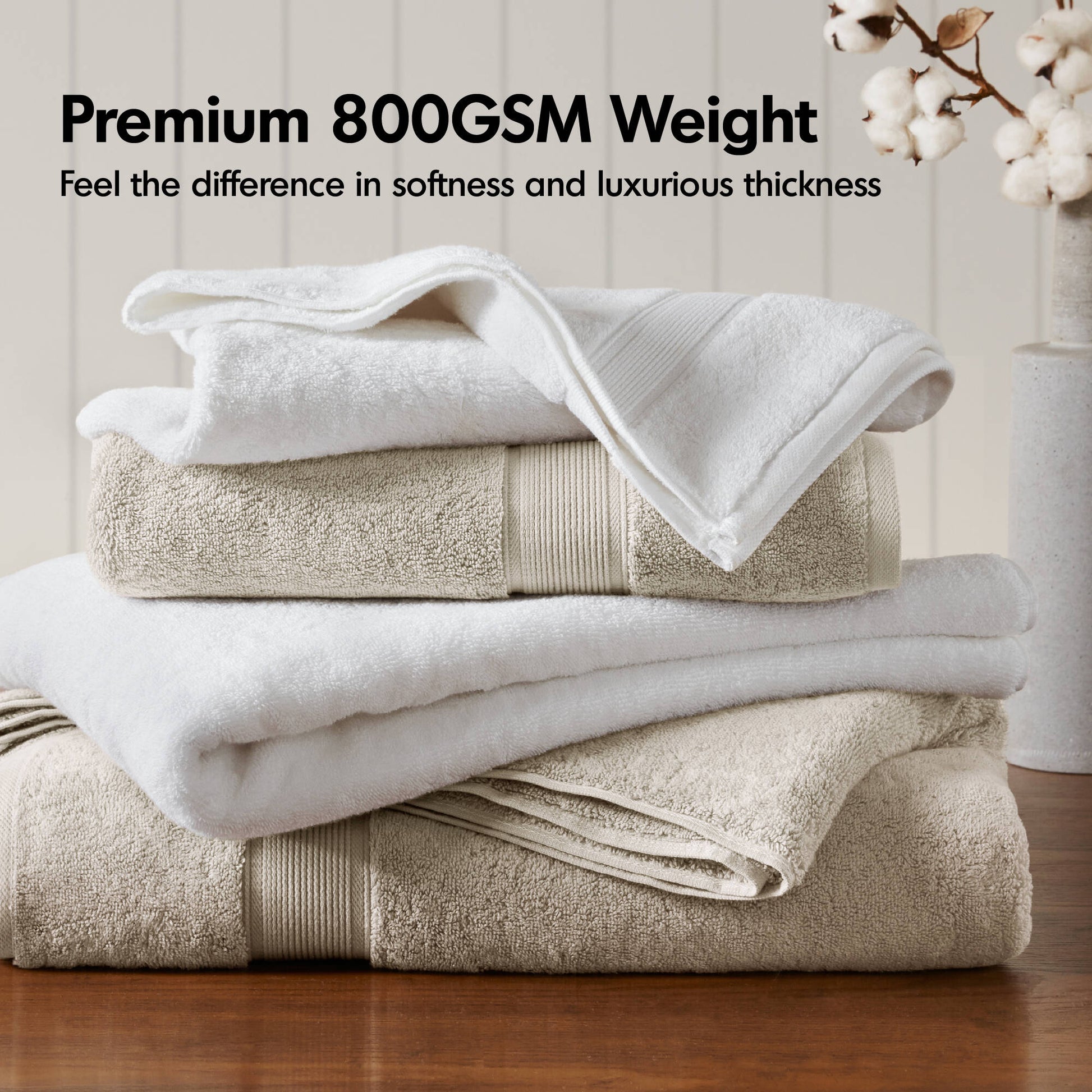Madison Park Signature 800GSM Ultra-Soft 100% Cotton Absorbent Towel Set