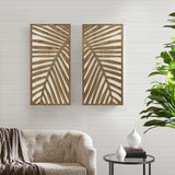 Birch Botanical Two-tone Wood Panel Wall Décor Set