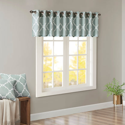 Madison Park Fretwork Print Grommet Top Window Valance