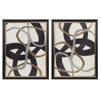 Madison Park Gold Foil Abstract 2-piece Framed Canvas Wall Art Set