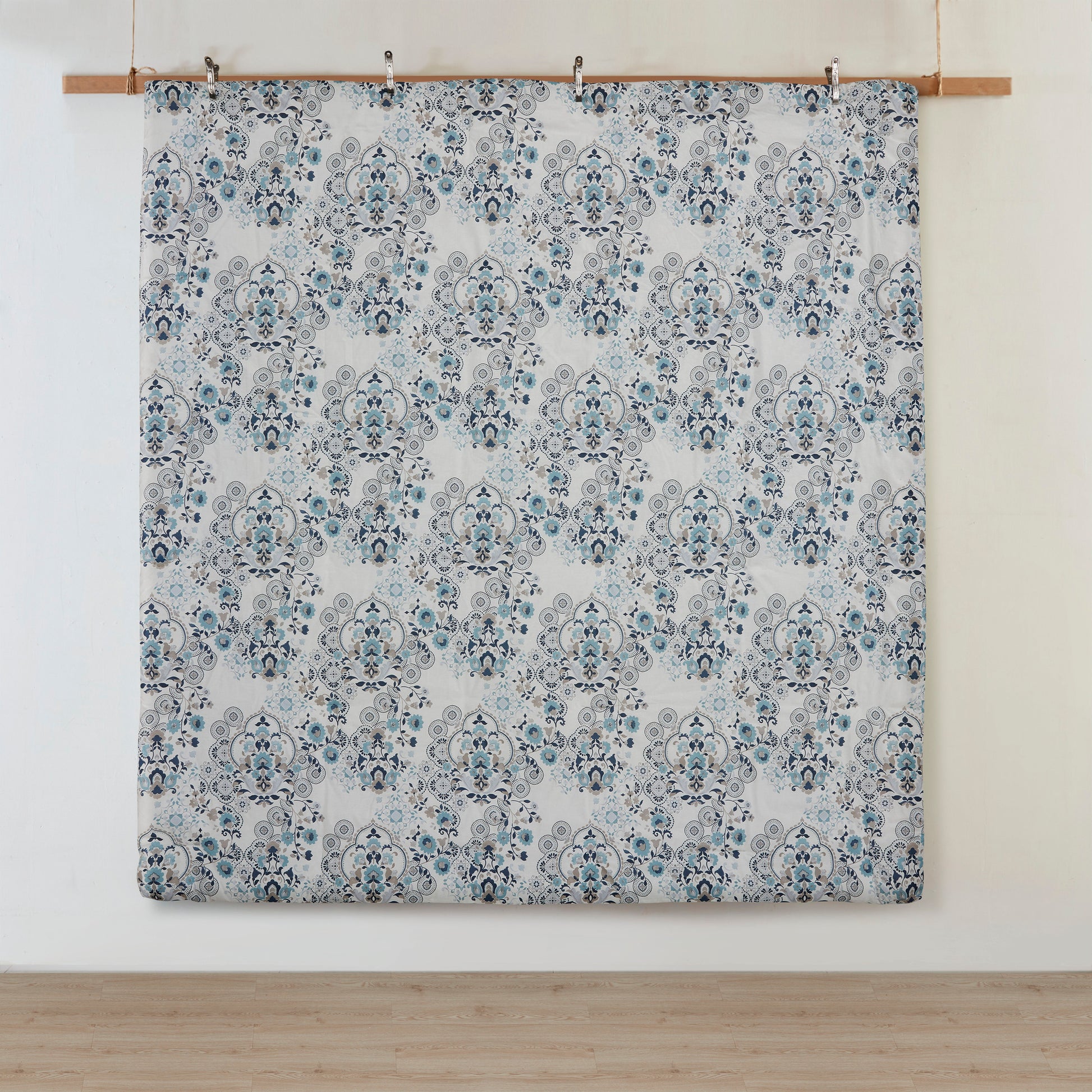Madison Park 3 Piece Floral Printed Cotton Comforter Set