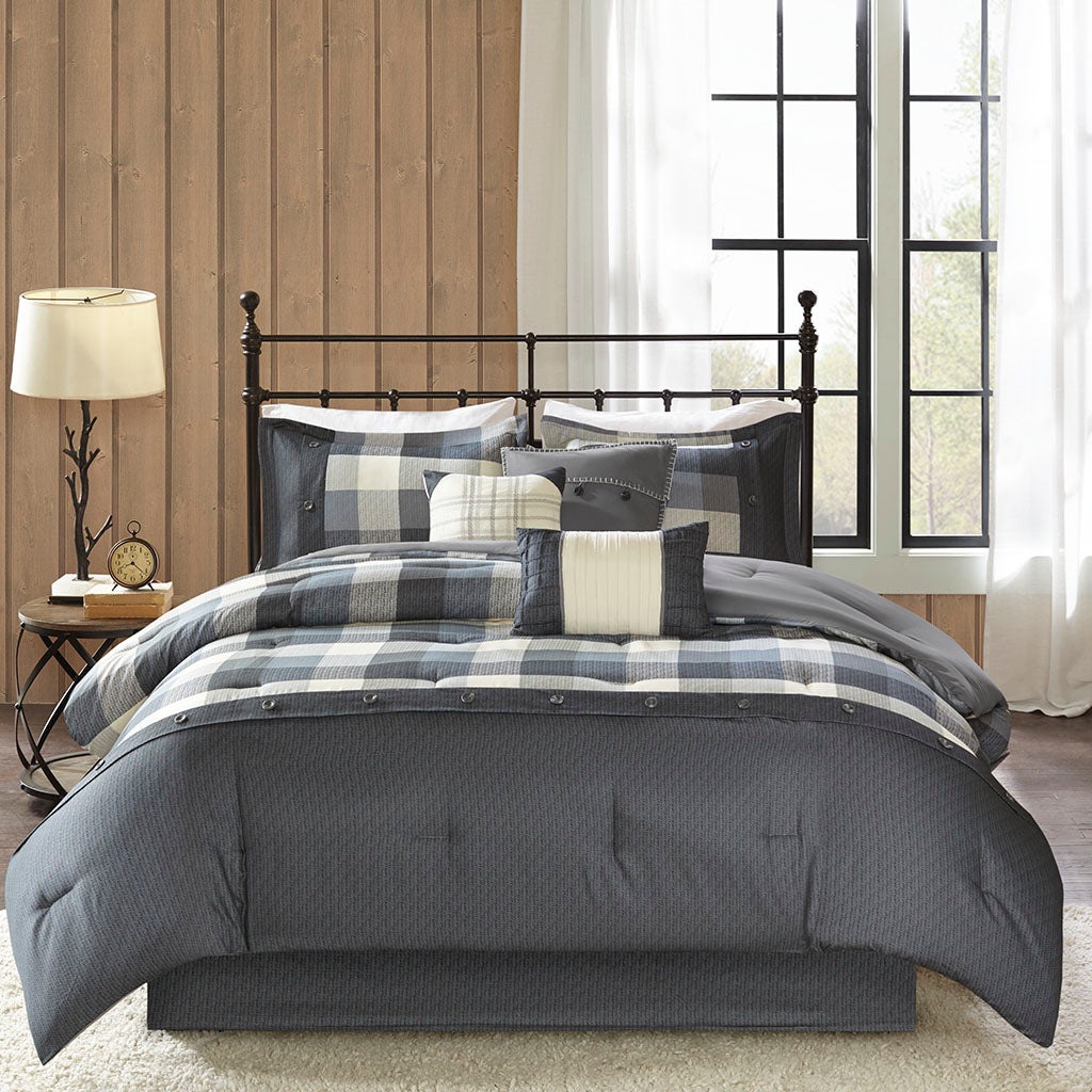 Madison Park 7 Piece Herringbone Comforter Set