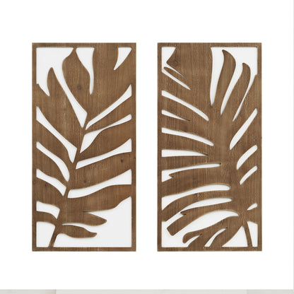 Madison Park Birch Botanical Two-tone 2-piece Wood Panel Wall Decor Set