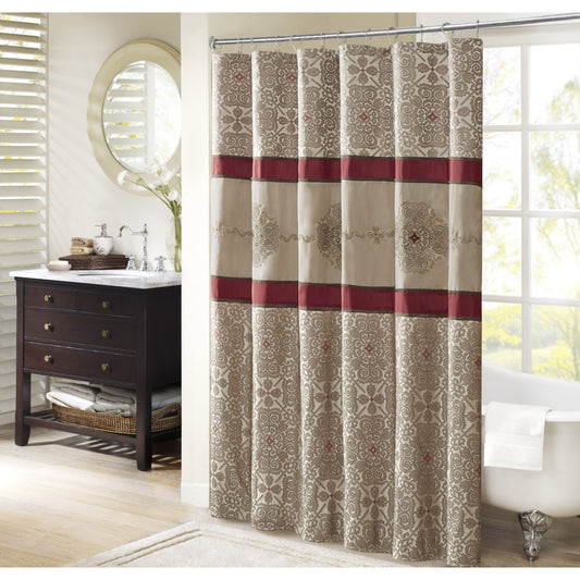 Madison Park Embroidered Shower Curtain