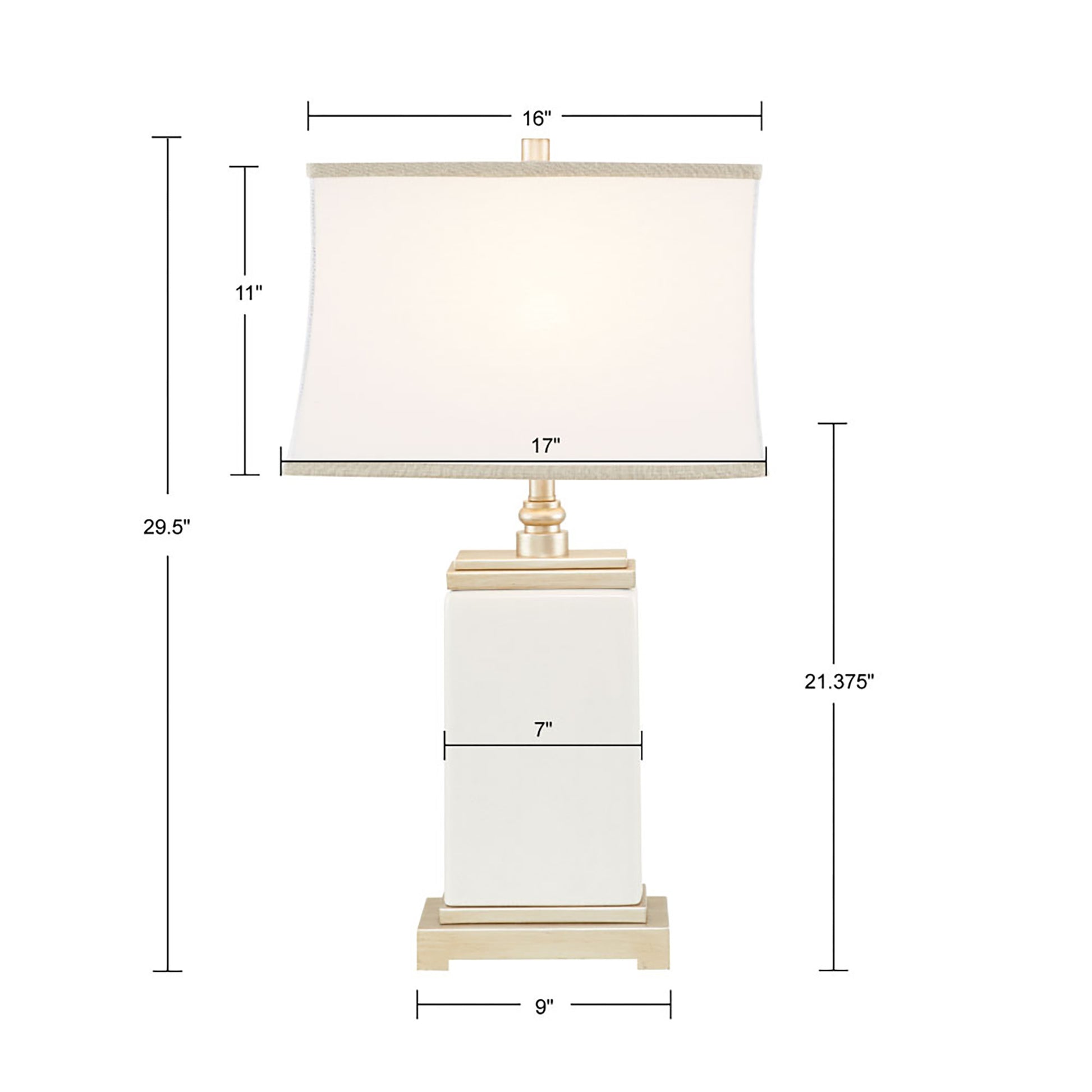 Hampton Hill Rectangular Ceramic Table Lamp
